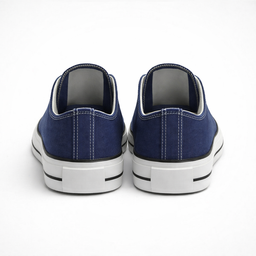 Funny Cat Meme Im Done Sneakers – Blue Canvas Low Top Shoes, Cute Casual Gift for Women & Men