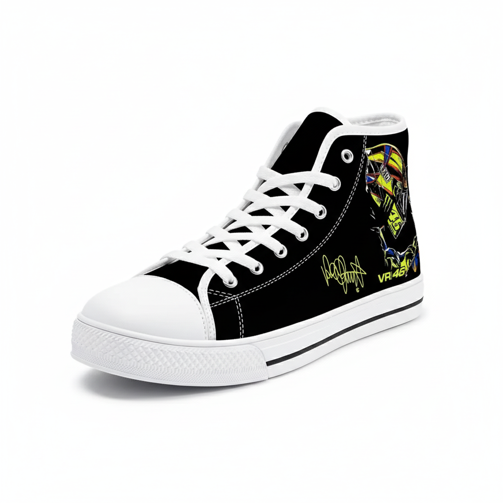 Italian Racing Style High Top Canvas Sneakers for Men and Women