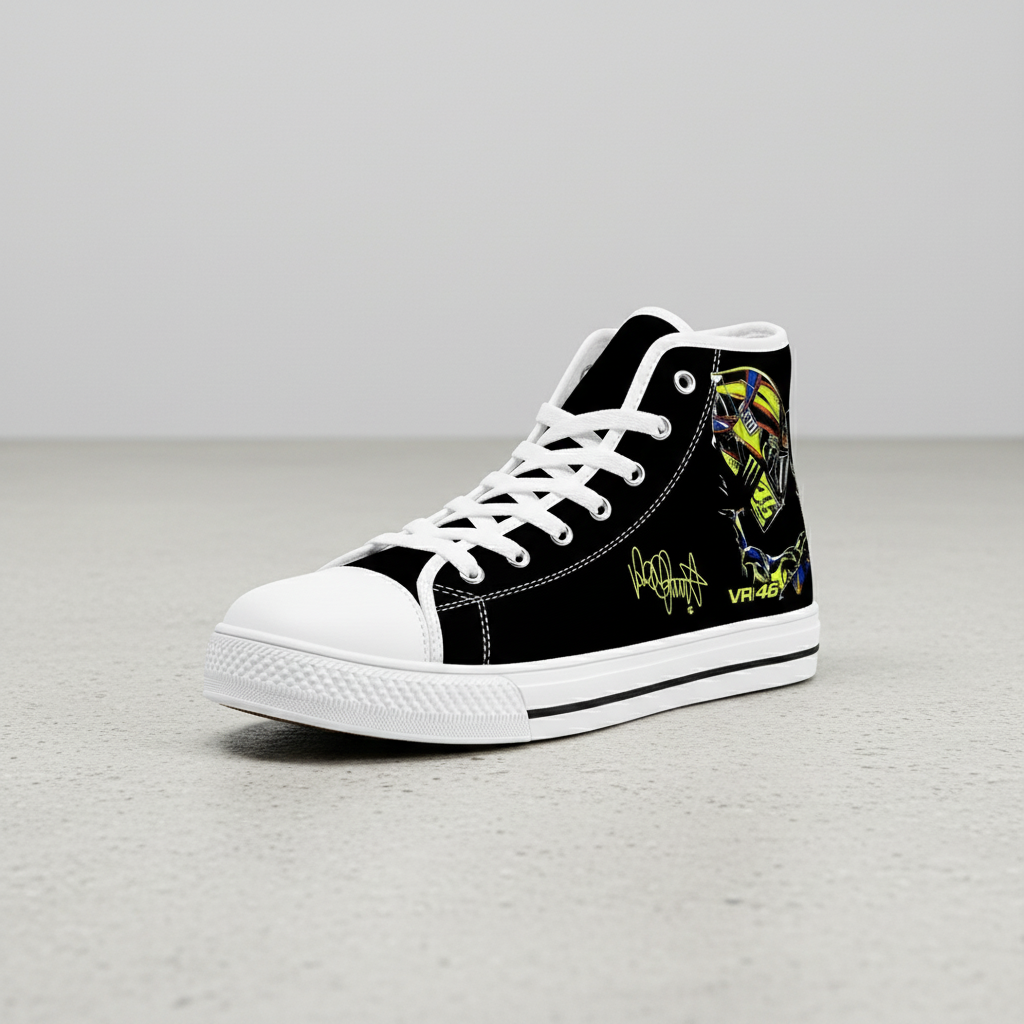 Italian Racing Style High Top Canvas Sneakers for Men and Women