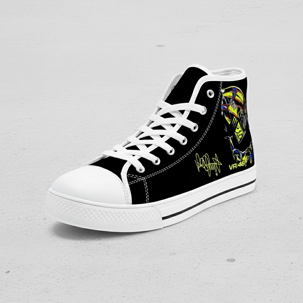 Italian Racing Style High Top Canvas Sneakers for Men and Women
