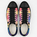 Live Love Dance Tropical Sneakers – Women’s Low Top Canvas Shoes, Sunset Beach Style