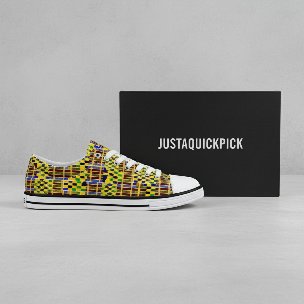 Women's Vintage African Kente Ethnic Print Canvas Low Top Sneakers