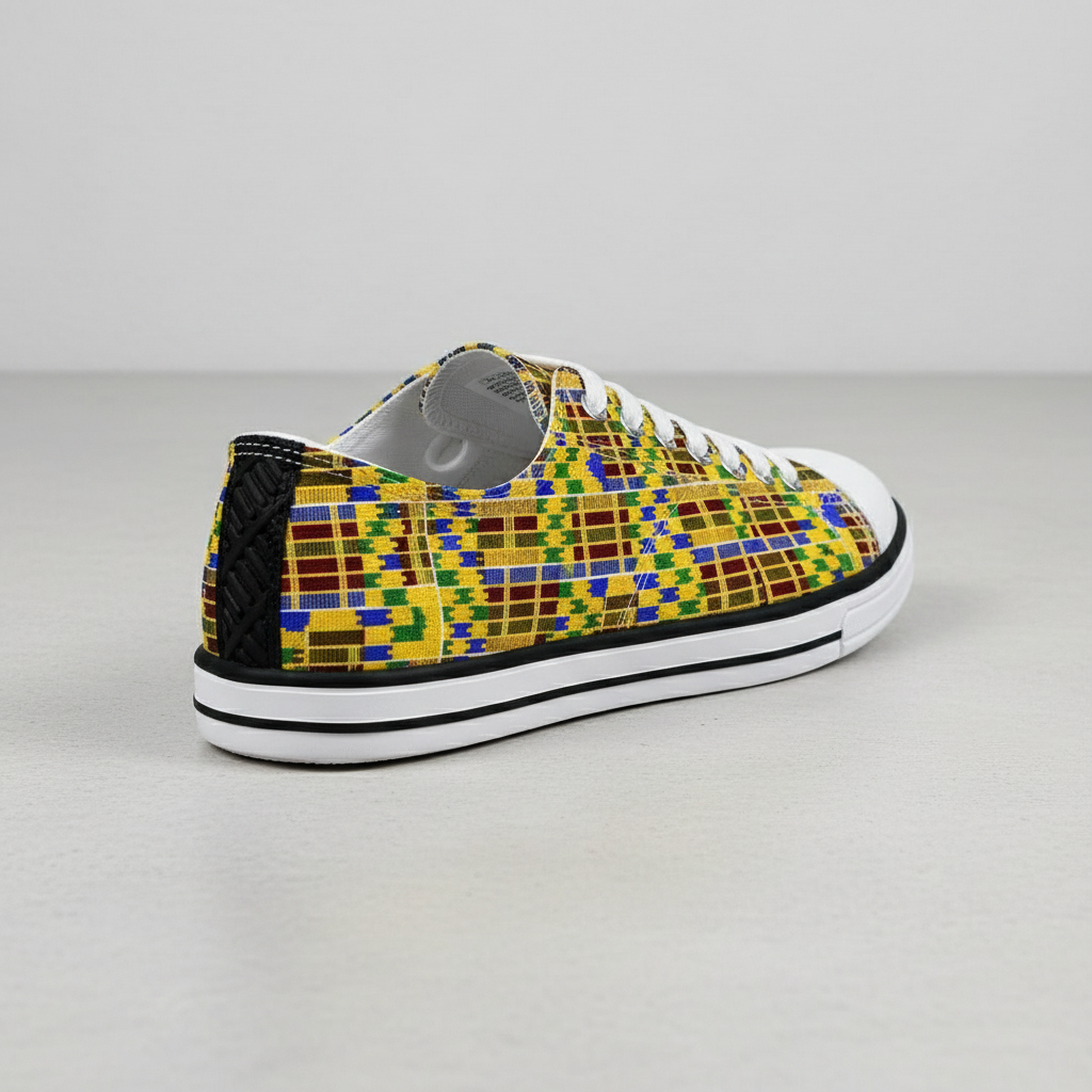Women's Vintage African Kente Ethnic Print Canvas Low Top Sneakers